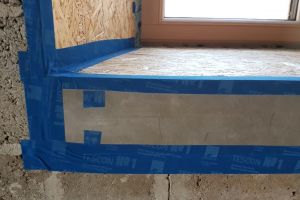 ...every edge and join in the cement board has to be airtightness taped.