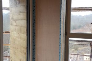 The reveals around the window have also now been boarded in and all joins airtightness taped.